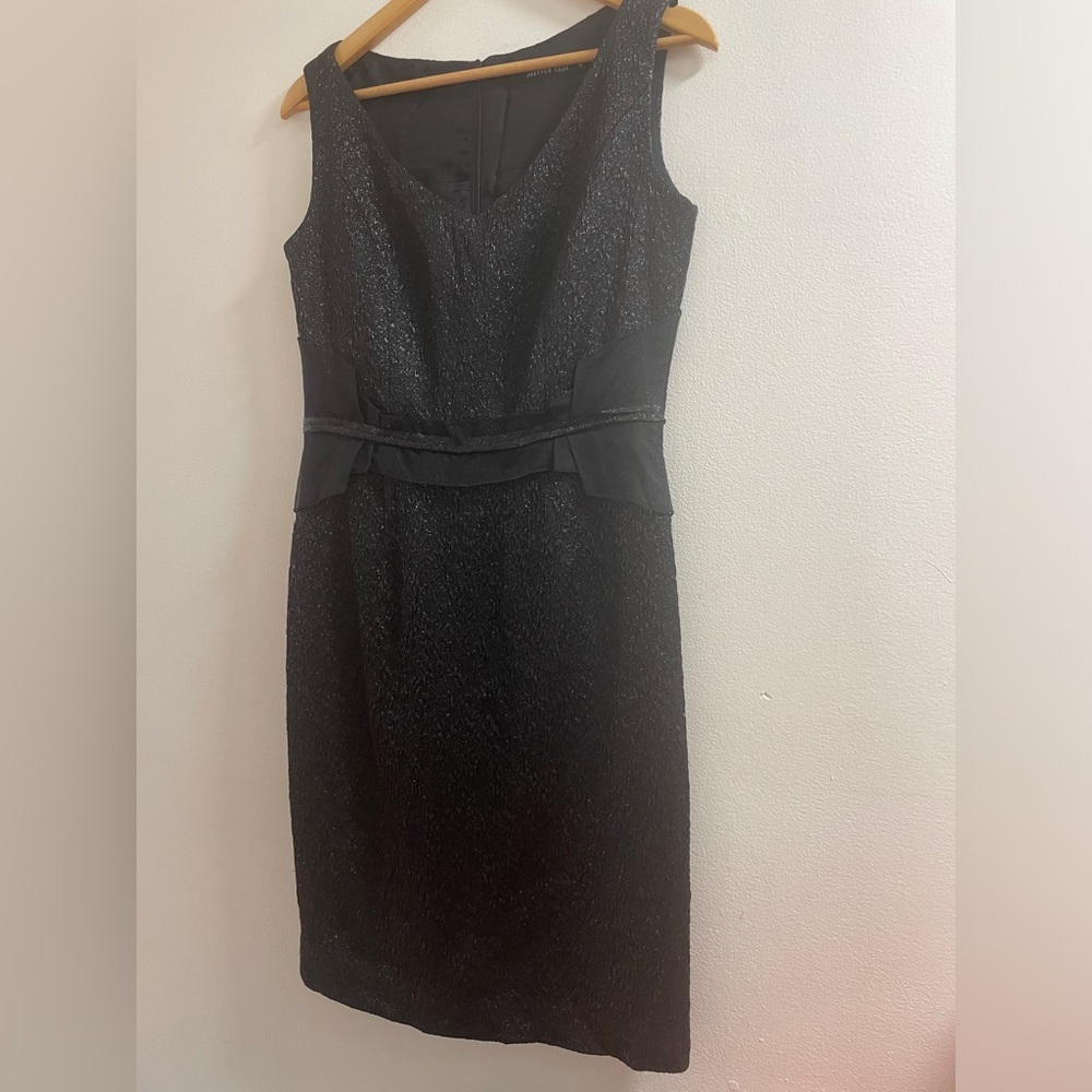 Chic Black Textured Midi Dress